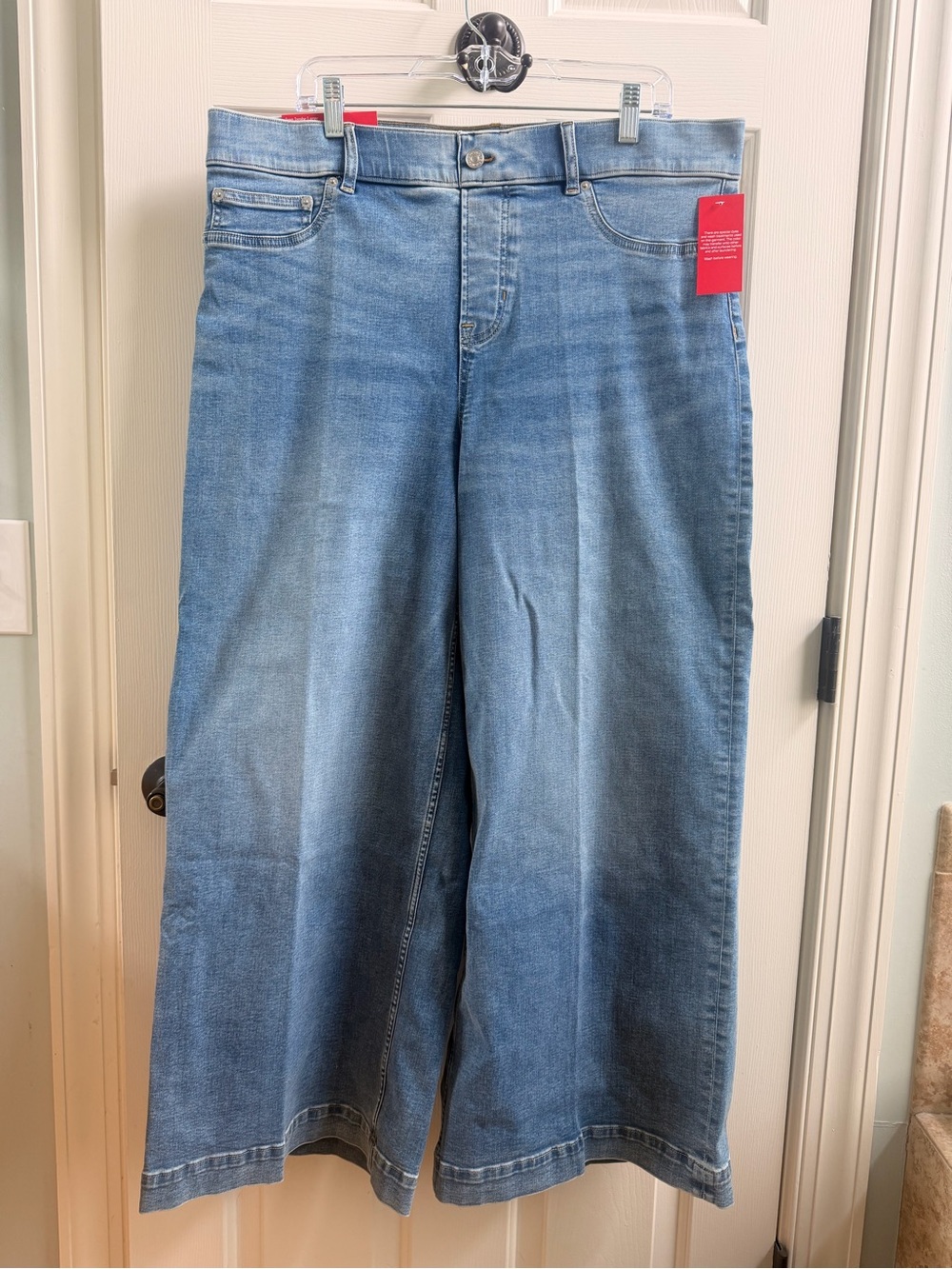 SPANX Pull On Wide-Leg Jeans - 1X Petite - Picture 2 of 6
